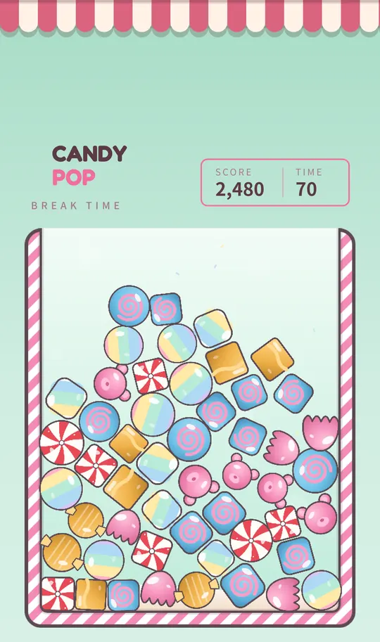 Candy pile on the board